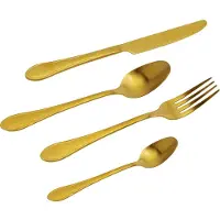 Kare design 16tlg. Besteck-Set "Cucina" in Gold - onesize