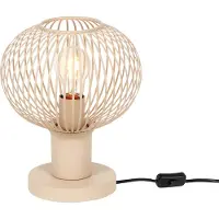 TRIO Leuchten - Moderne Draht-Tischleuchte I Tischlampe I Lampe I Leuchte Beige 23cm - Gila - Metall Kugel I Kugelförmig - LED geeignet E27