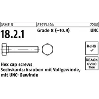 Industrial Quality Supplies ASME B 18.2.1 Sechskantschraube UNC VG 1x1 3/4" Stahl 10.9 blank"