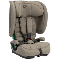 Novi Morris i-Size Kindersitz (R129) – 76–150 cm – faltbar – 5-Punkt-Gurt & Gurtbefestigung - Taupe