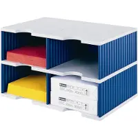 Styro Sortierstation styrodoc Jumbo, DIN C4, 2 Etagen/2-reihig/4 Fächer, blau