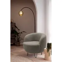 Domo Sessel Denver, ovaler Polstersessel, Loungesessel, bodenfreies Design, Relaxsessel, 72 x 76 x 72 cm (BxTxH), taupe