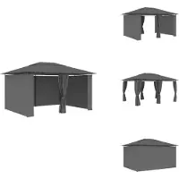 vidaXL Gartenpavillon mit Vorhängen 4 x 3 m Anthrazit - Pavillons & Partyzelte