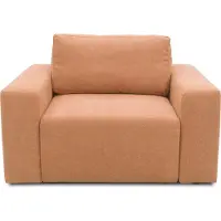 Domo Sessel 700 029, Polstersessel mit Schlaffunktion und Federkernpolsterung, Schlafsessel, Fernsehsessel 130 x 116 x 85 cm (BxTxH) lachs