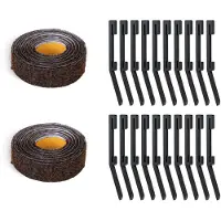 Alberts Schneckenzaun mit Erdspießen, schwarz, 9000mm x 40mm, Schneckenstopp, Schneckenabwehr für Topfpflanzen und Hochbeete