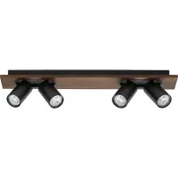 Ledvance DECOR SPOT MERCURY, 4 x 3,4W, 920lm, Holzoptik schwarz, Spotleuchte, verstellbare Köpfe, vielseitig anwendbar, Innenraumspot, austauschbare LED-Lampen, warmweiße Lichtfarbe, GU10