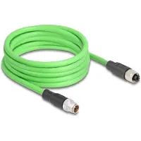 DeLOCK M12 Kabel X-kodiert 8 Pin Stecker zu Buchse PUR (TPU) 5 m