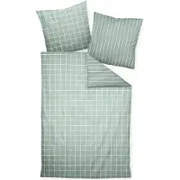 Janine Design Mako-Satin Bettwäsche-Garnitur modernclassic 39025 Farbe salbeigrün Größe 155x220 + 80x80cm