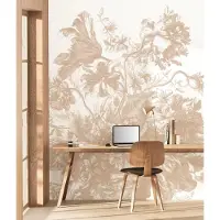 Kek Amsterdam Gravierte Blumentapete FU-044 - 389,6x280cm nude