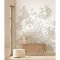 Kek Amsterdam Gravierte Blumentapete FU-049 - 292,2x280cm grau