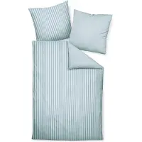 Janine LOESCHEN Design Edelflanell Bettwäsche-Garnitur Chinchilla S 78060 Farbe perlblau-32 Größe 135x200 + 80x80cm