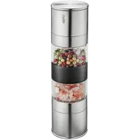 GEFU Doppelmühle LAMOLA 18,8 cm + Rasavat Pfeffer + Kalaharisalz im Geschenk-Set