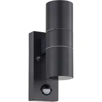 Eglo LED Außen-Wandlampe Riga 5, 2-flammige Außenleuchte inkl. Bewegungsmelder, Sensor-Wandleuchte aus verzinktem Stahl und Glas, Anthrazit, IP44