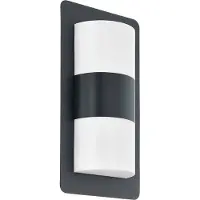 Eglo Außen-Wandlampe Cistierna, 2-flammige Außenleuchte, Wandleuchte aus Stahl und Kunststoff in Anthrazit, E27 Fassung, IP44