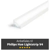 Light Solutions Aluminiumsprofil - Model C til Philips Hue og LIFX - Hvid
