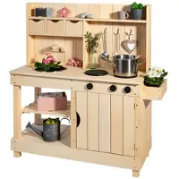 Muddy Buddy Outdoor-Spielküche "Explorer", beige (natur), Spielküchen, KinderB:40cm H:105cm T:102cm, Holz, Outdoor-Spielküche, Matschküche, natur, B:40cm H:105cm T:102cm