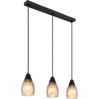 Globo Hängeleuchte Metall schwarz matt, 3x E27
