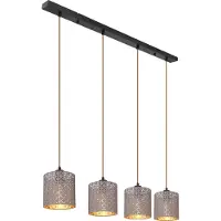 Globo Lighting Hängeleuchte Metall schwarz matt, 4x E27