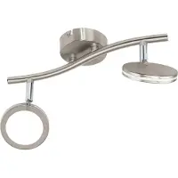 Eglo LED Deckenlampe Karystos, Deckenstrahler, Stahl in nickel-matt, chrom, Kunststoff in weiss warmweiß