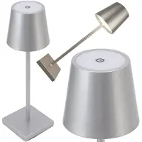 VERK 12314 LED-Touchlampe, 1500-mAh-Akku, 3 W, silberfarben