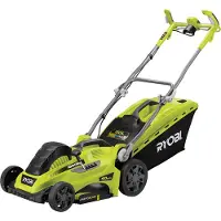 Ryobi - RLM18E40H Handgeführter Rasenmäher, Elektromotor, 1,8 kW Leistung, 40cm Schnittbreite, Radantrieb, Mulchmäher, Grasfang hinten