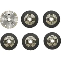 Ryobi RAK6AGD125, Schneidscheiben-Set, Metall, Stein, Compatible with all 125mm Angle Grinders, 12,5 cm, 12,5 cm, 6 Stück(e)