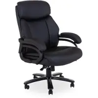 DUO sp. z o.o. Chefsessel ENNIO, Schwarz, Kunstleder, Wippmechanik, Taschenfederkern, 180 kg
