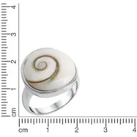 Zeeme Ring 925/- Sterling Silber Muschel weiß Glänzend ZEEme Weiß