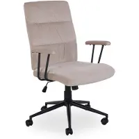 DUO sp. z o.o. Chefsessel - Sandfarben - Velours - mit Armlehnen und Sicherheitsdoppelrollen