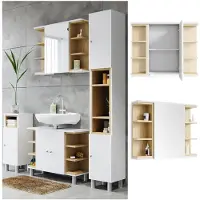 Vicco Badspiegelschrank Aquis Weiß 79.6 x 64 cm, Model 36070