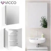 Vicco Badspiegelschrank Fredd Weiß Hochglanz 60 x 77 cm, Model 30381