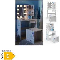 Vicco Kinder-Schminktisch Schneeflocke Weiß 54.8 cm mit LED Beleuchtung, Model 34425