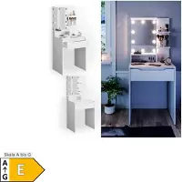Vicco Schminktisch Ruben Weiß 60 cm mit LED Beleuchtung, Model 34612