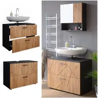 Vicco Waschbeckenunterschrank Irma Goldkraft Eiche/Anthrazit 80 x 58.6 cm, Model 37574