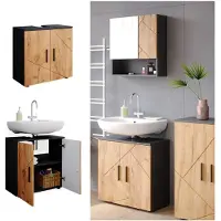 Vicco Waschbeckenunterschrank Irma Goldkraft Eiche/Anthrazit 60 x 59 cm, Model 36705