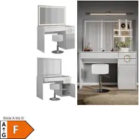 Vicco Schminktisch Adela Weiß 115 cm mit LED Spiegel und Hocker, Model 40860