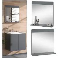 Vicco Badezimmerspiegel Izan Grau 60 x 62 cm, Model 41584