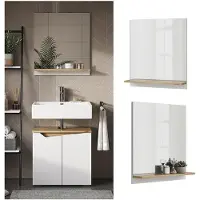Vicco Badspiegelschrank Marelle Weiß/Artisan 60 x 67 cm mit Regal, Model 40828