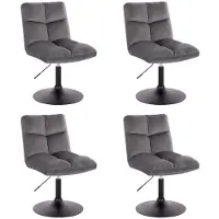 HOME DELUXE - Barhocker ACE - 4er Set, Farbe: Hellgrau- 360 Grad drehbar, Höhenverstellbar, weiche Polsterung, bis 120 kg belastbar I Küchenstuhl Speisestühle Esszimmerstühle