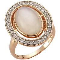 Zeeme Ring 925/- Sterling Silber rotvergoldet Mondstein