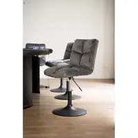 HOME DELUXE - Barhocker ACE - 8er Set, Farbe: Hellgrau- 360 Grad drehbar, Höhenverstellbar, weiche Polsterung, bis 120 kg belastbar I Küchenstuhl Speisestühle Esszimmerstühle