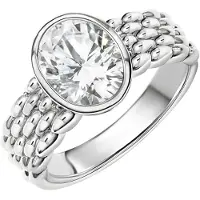 Zeeme Silber Ring 925/- Sterling Silber rhodiniert Zirkonia