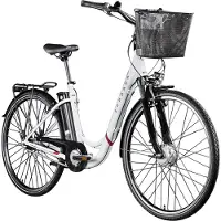 Zundapp E-Bike ZÜNDAPP "Z517" Gr. 48, weiß (weiß, beere), Elektrofahrräder, 48cm, 28 Zoll (71,12cm), E-Bike, E Bike Damenfahrrad 28 Zoll 155 - 190 cm mit 7 Gang Nabenschaltung, Topseller