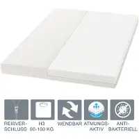 Juskys Kaltschaummatratze 90 x 200 cm – Matratze mit Härtegrad H3 - 16 cm Höhe - Kaltschaum – Schaumstoffmatratze - Schaummatratze - Bettmatratze