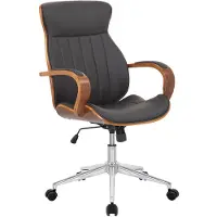 CLP Bürostuhl ergonomisch Melilla Höhenverstellbar und Drehbar | Farbe walnuss/braun