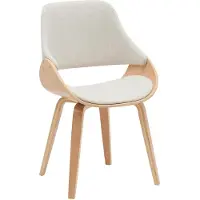 CLP Esszimmerstuhl Vangale gepolstert mit Rückenlehne und Bugholzgestell natur/creme Material Stoff