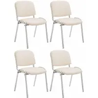 CLP 4er Set Stühle Ken Chrom Kunstleder creme