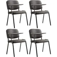 CLP 4er Set Stühle Ken mit Klapptisch Kunstleder braun