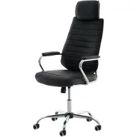 CLP Bürostuhl ergonomisch Rako, Schreibtischstuhl höhenverstellbar drehbar Kunstleder, Rückenlehne mit Kopfstütze, Armlehnen gepolstert