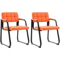 CLP 2er Set Besucherstühle Canada B Kunstleder orange